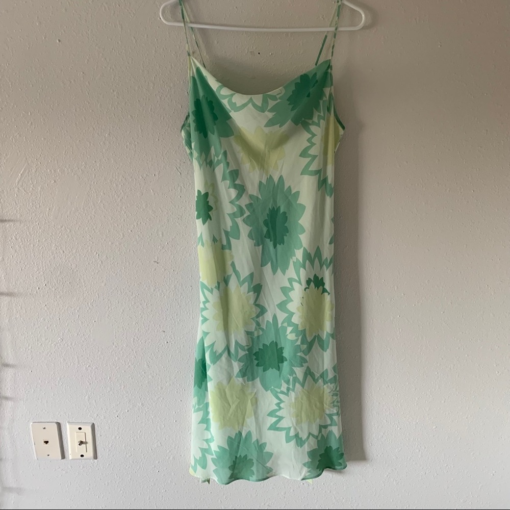 fancy sundress with spaghetti straps and slits